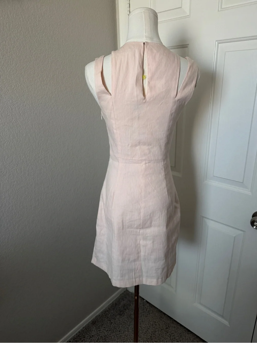 BCBGeneration Blush Pink Cutout-Shoulder Mini Dress with Front Slit - Picture 6 of 7